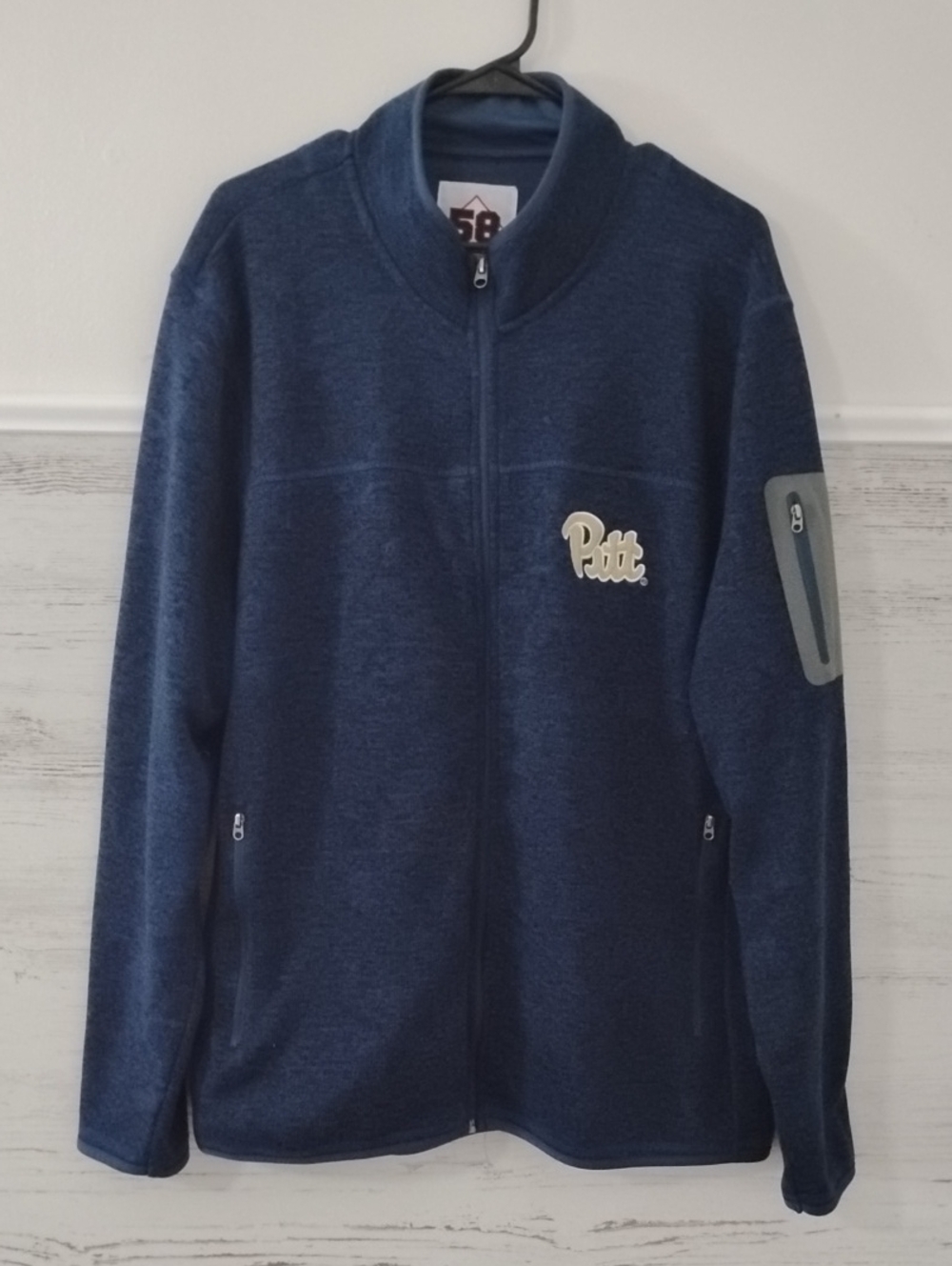 Pitt Navy Full-Zip Fleece Jacket